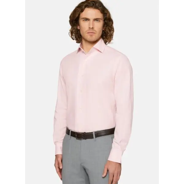 Chemise rose en coton dobby regular fit - Boggi milano