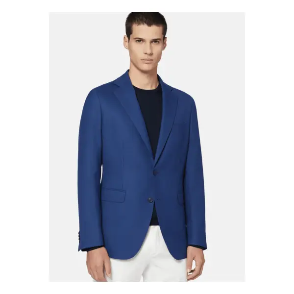 Veste bleu roi à microstructure - Boggi milano
