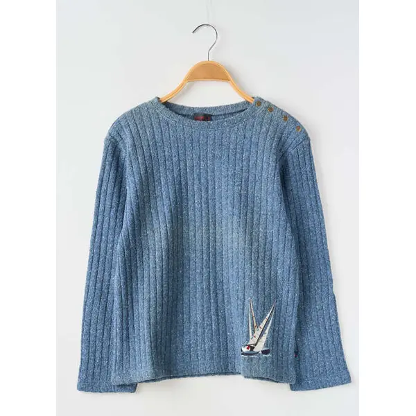 Pull Coudemail Bleu Manches Longues