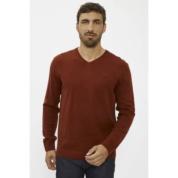 Pull basic bordeaux col V