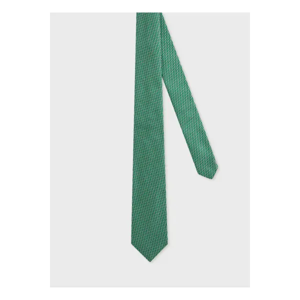 Cravate en soie verte à motifs - Figaret