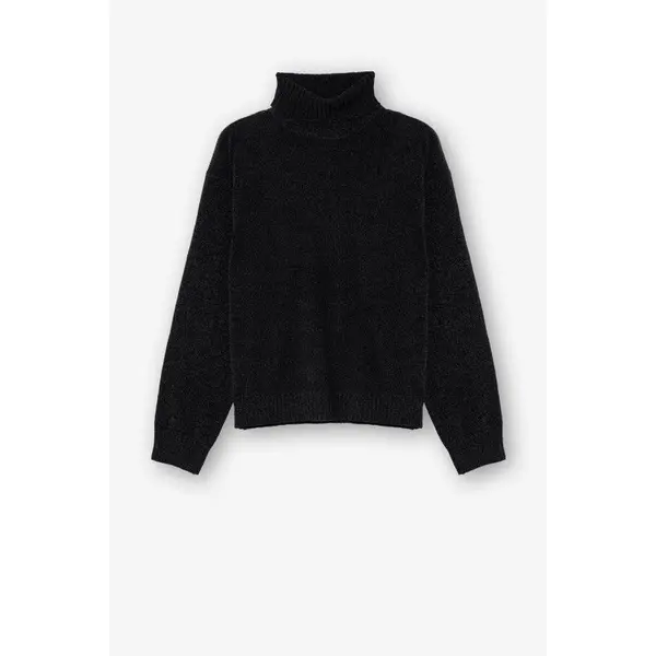 PULL FEMME COL ROULE NOIR TIFFOSI
