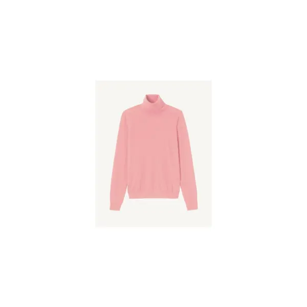 Pull col roulé flore - femme - rose retro - Bompard