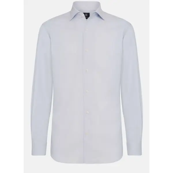 Chemise bleu clair en coton dobby regular fit - Boggi milano