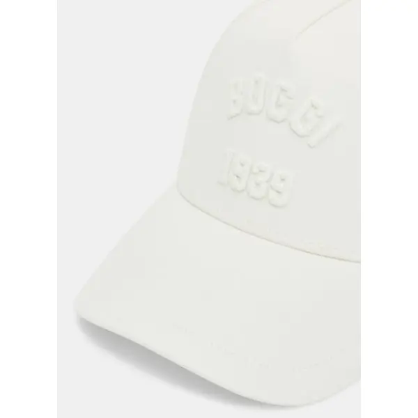 Casquette avec visière et broderie en coton - Boggi milano