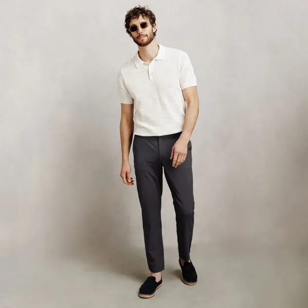 Pantalon tapered 7/8ème seersucker rayé