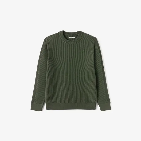 Pull col rond jeux de points fantaisie