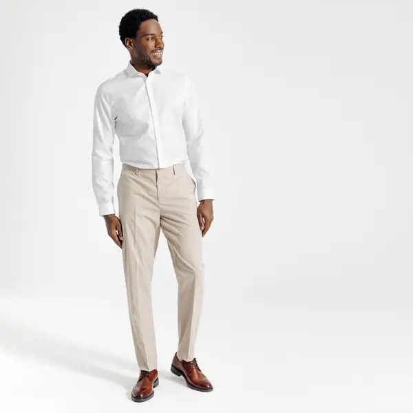 Chemise sans repassage slim en coton imprimée