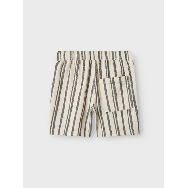 Short Élastique Beige à Rayures Bleues Name It Garçon 6-12 Ans