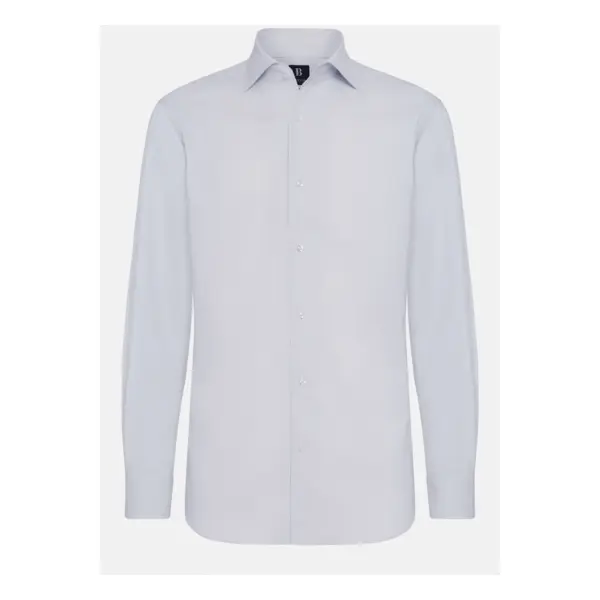 Chemise bleu clair en coton dobby regular fit - Boggi milano