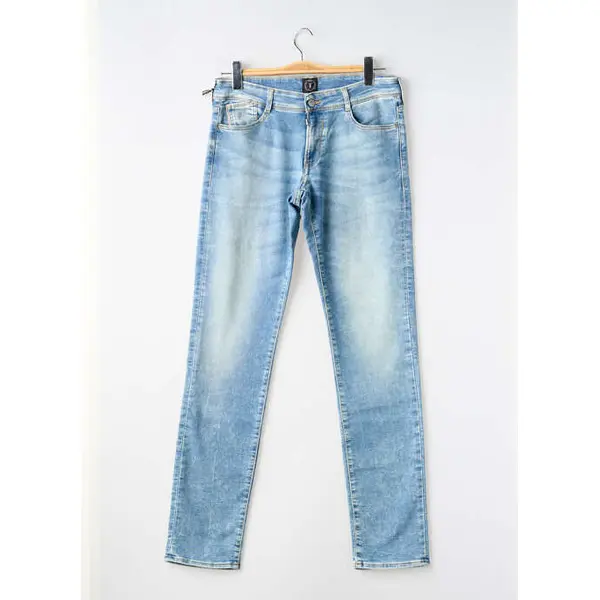 Jeans Coupe Slim Le Temps Des Cerises Bleu Clair Taille Ajustable