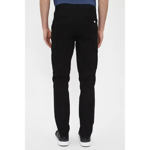 Chino cargo noir coton mélangé