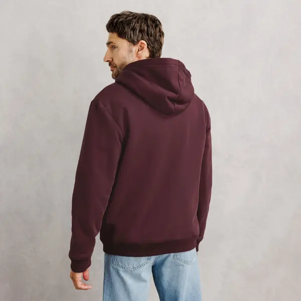Sweat à capuche zippé doublé sherpa