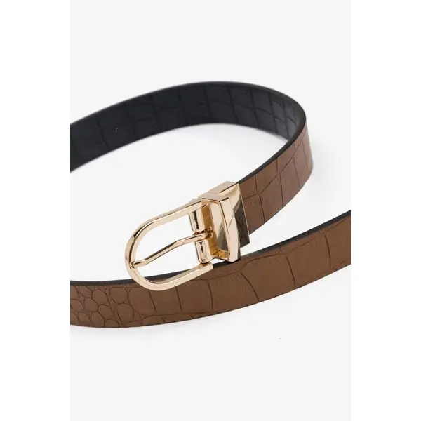 CEINTURE BOUCLE REVERSIBLE MARRON ET NOIR FEMME TIFFOSI SERENA