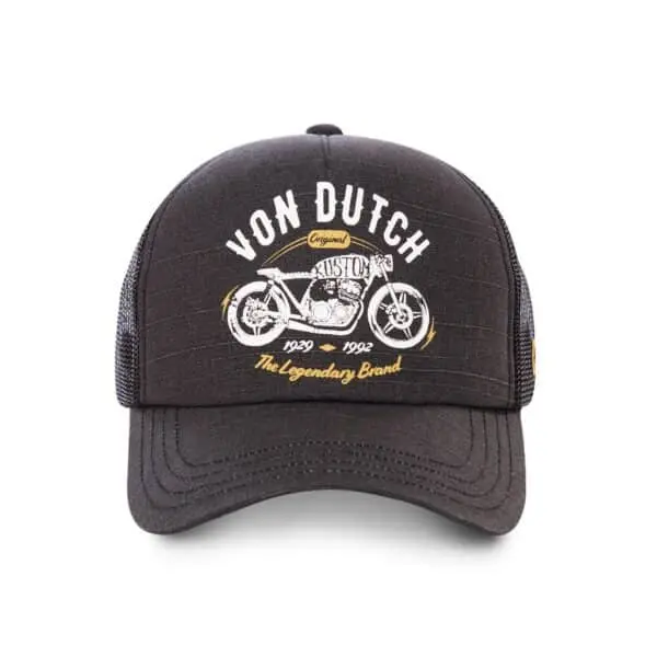 Casquette noire Von Dutch trucker Crew9