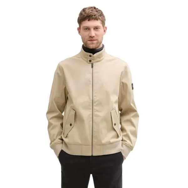 Veste Casual Beige Mi-Saison Homme Tom Tailor - Coupe Droite, Confortable