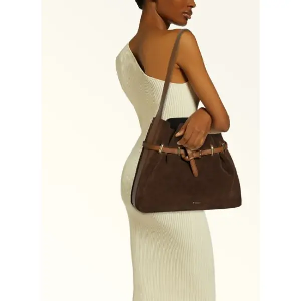 Aura m drawstring - suede+vitello sidney - Furla