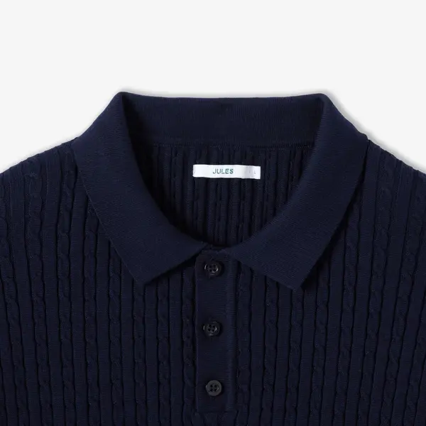 Polo en maille manches courtes torsadé