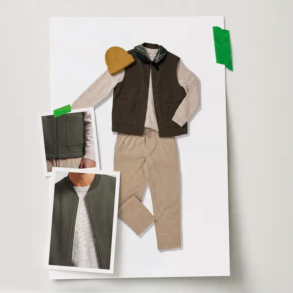 Gilet zippé sans manches 100% laine