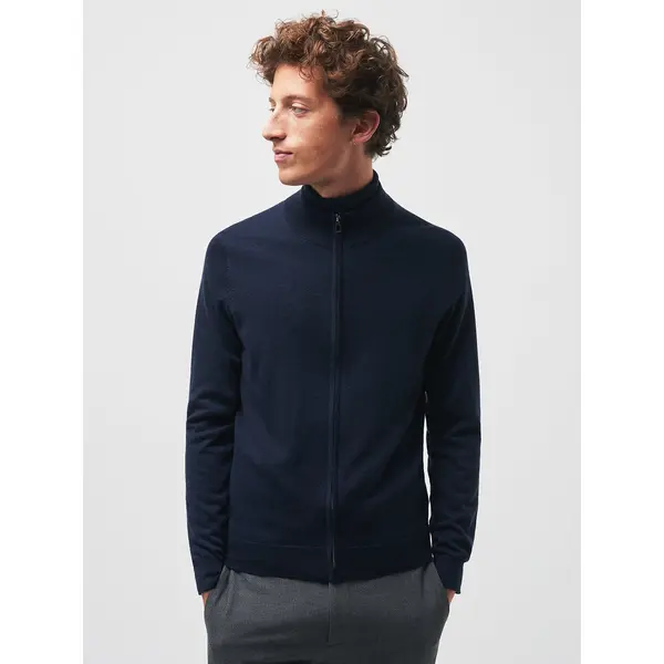 Cardigan zippé en laine mérinos