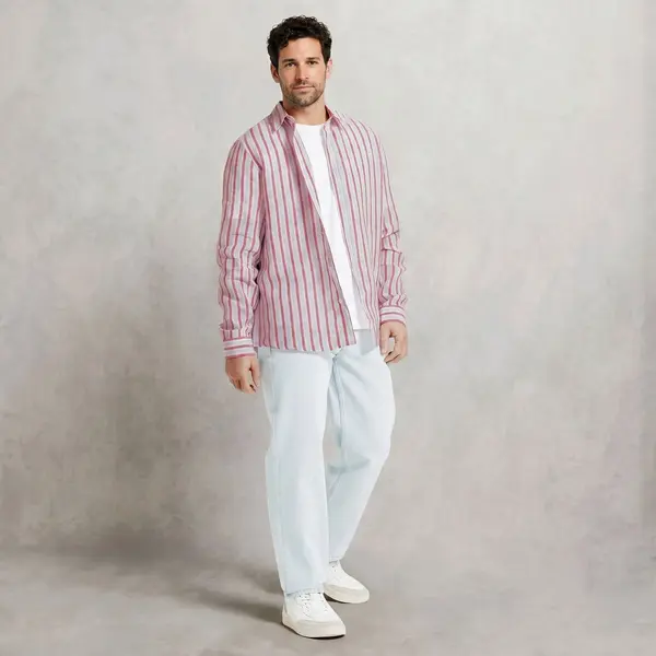 Chemise 100% lin rayée