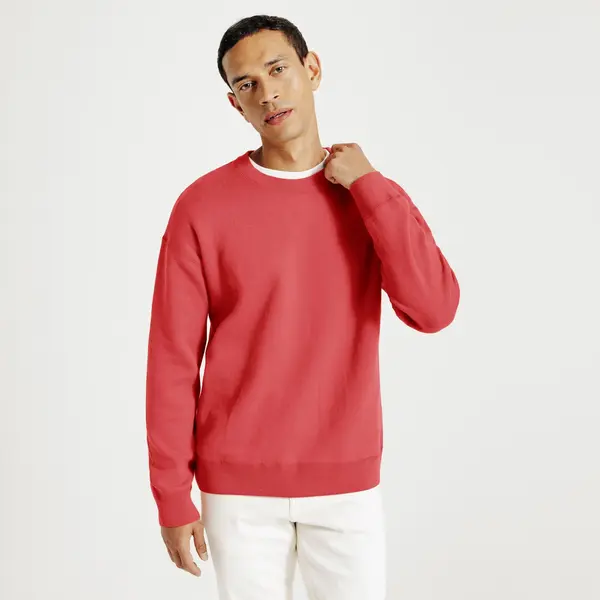 Pull col rond relax tricotage jacquard
