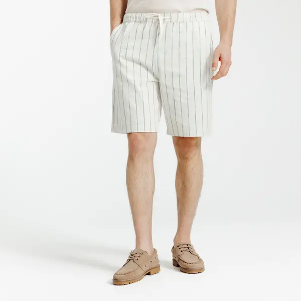Bermuda taille élastiquée rayé