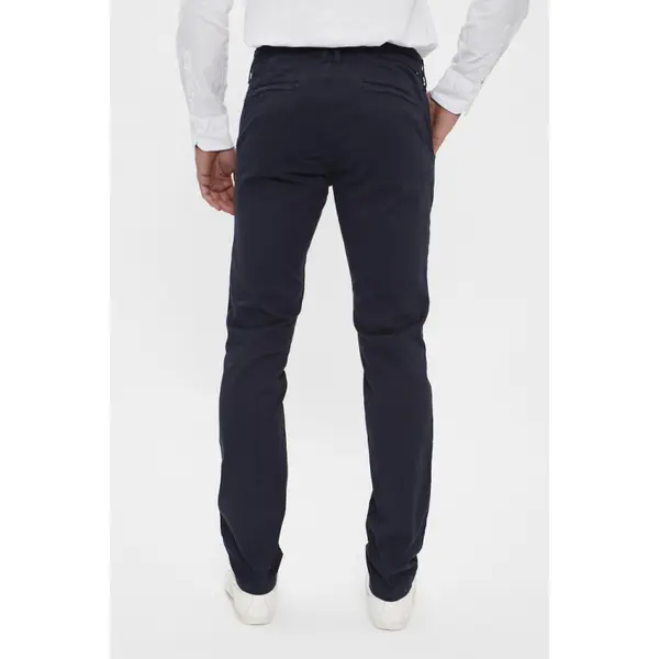 Pantalon chino bleu marine en coton & élasthanne