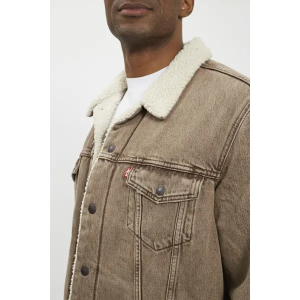 Veste Trucker sherpa marron