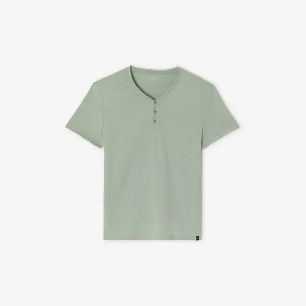Tee shirt col tunisien matière flammée