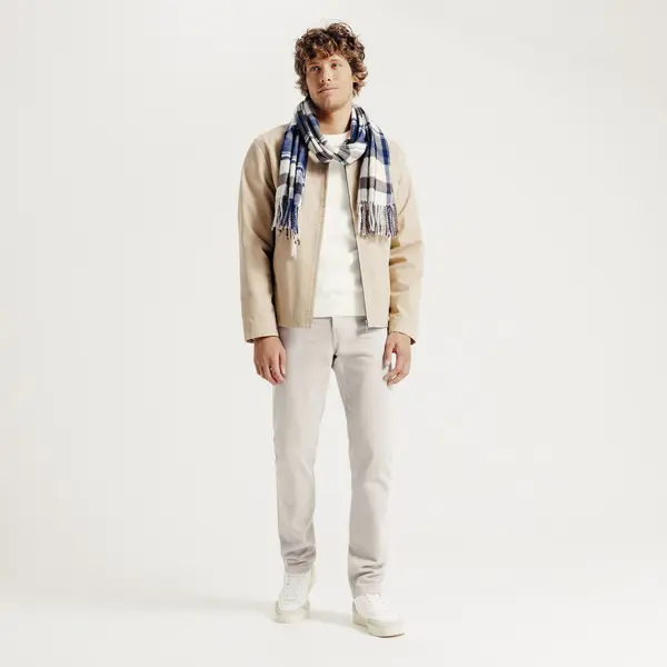 Pull col rond jeux de points fantaisie