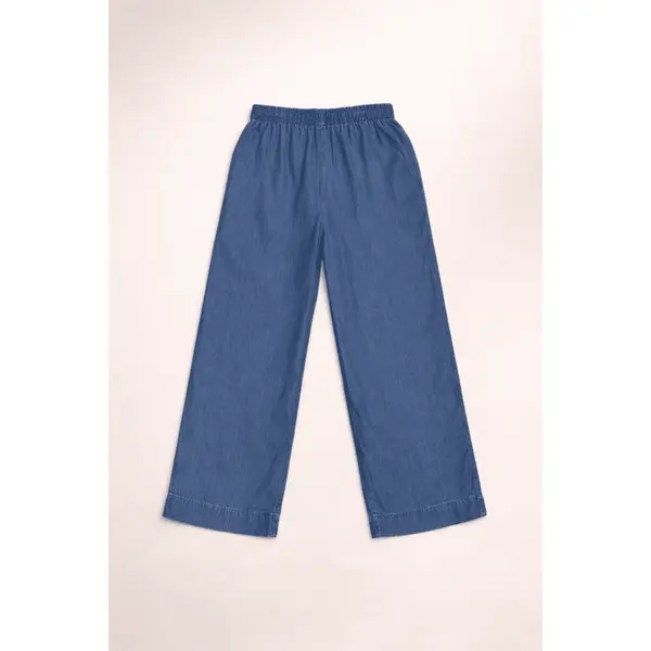 Pantalon bleu coupe fluide pour femme TIFFOSI