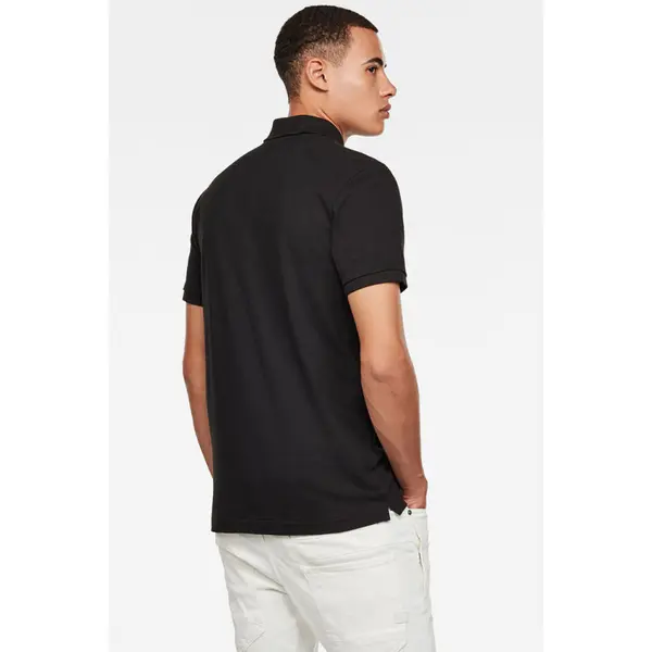 Polo noir slim en coton