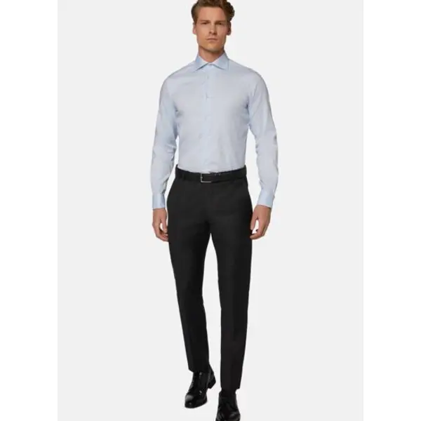 Pantalon anthracite en laine super 130 slim fit - Boggi milano