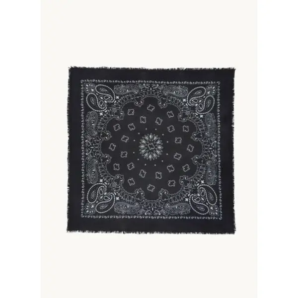 Bandana Hachiko Grand Bandana Cachemire Imprimé, 2 fils - Kujten