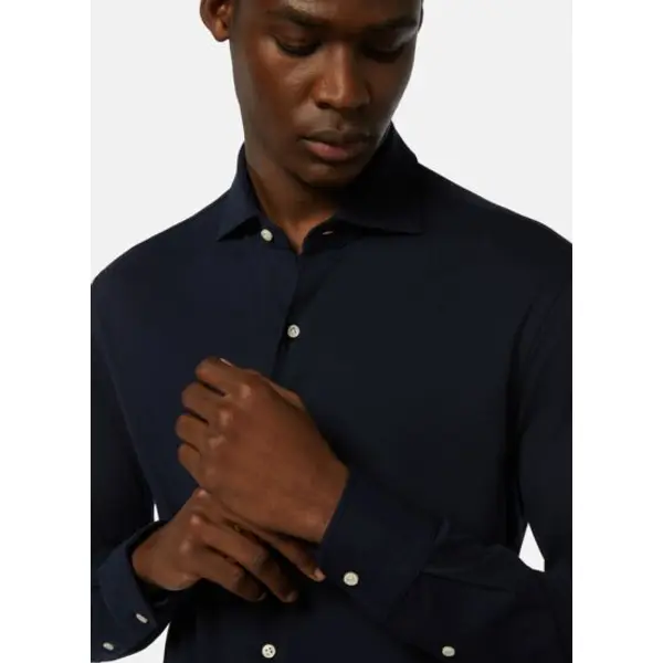 Polo chemise en coton piqué coupe droite - Boggi milano