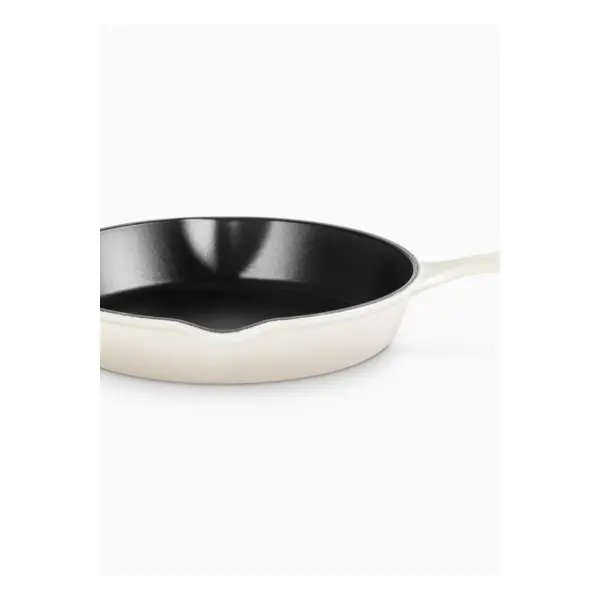 Skillet rond profond 26cm en fonte émaillée meringue - Le Creuset