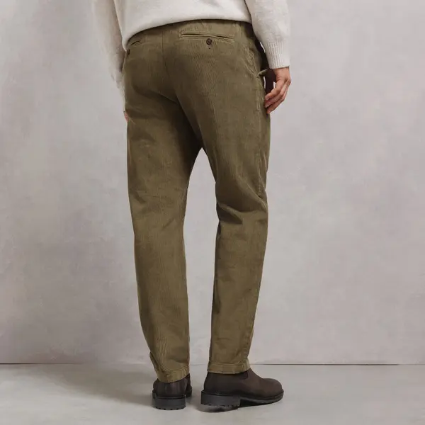 Pantalon tapered taille élastiquée en velours