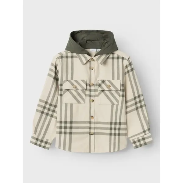 VESTE MI SAISON SURCHEMISE A CAPUCHE BEIGE NAME IT GARCON DU 7 ANS AU 14 ANS 13237392