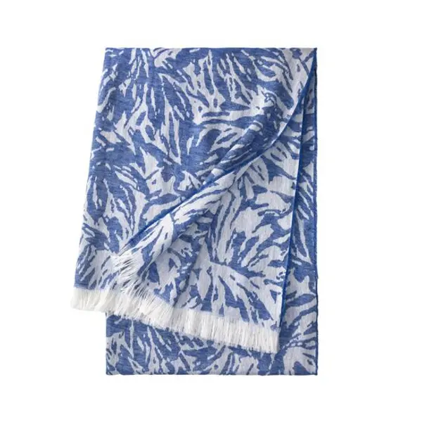Yves Delorme - Plaid en lin bleu, Florida - Yves Delorme