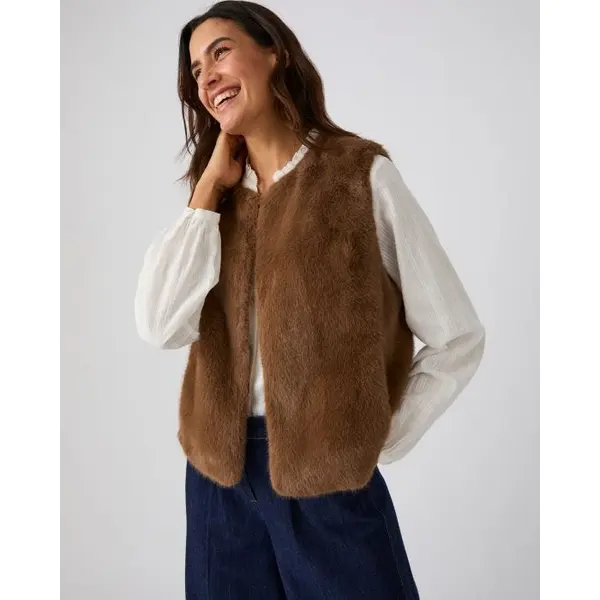 Veste sans manches toucher doux
