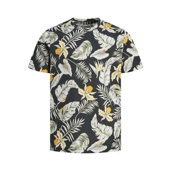 T-SHIRT NOIR IMPRIME FEUILLES GARCON JACK & JONES JJCILL