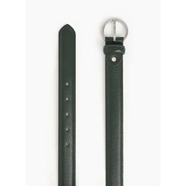 Ceinture femme avec boucle ronde en cuir grainé - Le Tanneur