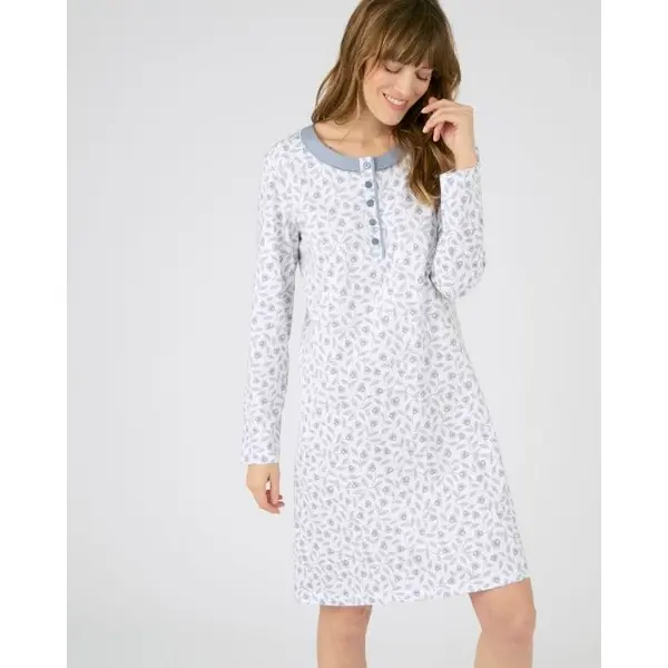 Chemise de nuit maille jersey pur coton peigné