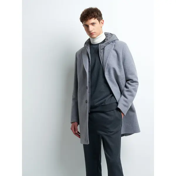 Pardessus slim en laine mélangée