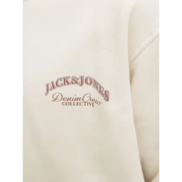 Sweat à capuche beige logo dos Jack and Jones Junior garçon 10-16 ans