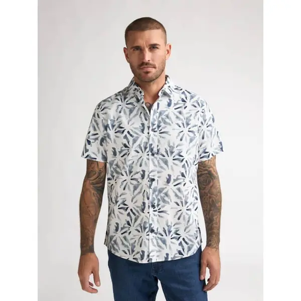Chemise Blanche Homme Motif Bleu Petrol Industries