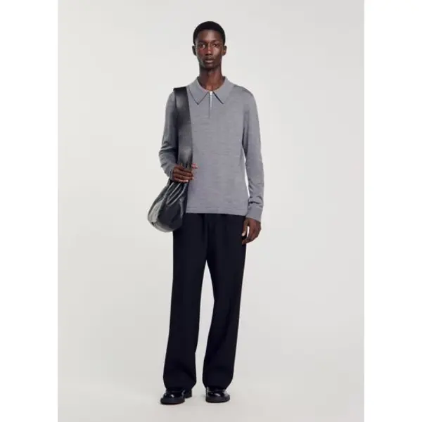 Pull polo en maille - Sandro