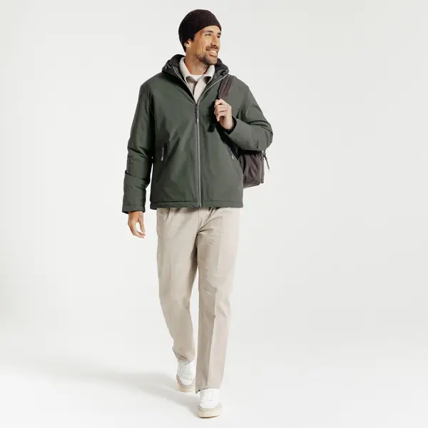 Blouson à capuche doublé en sherpa