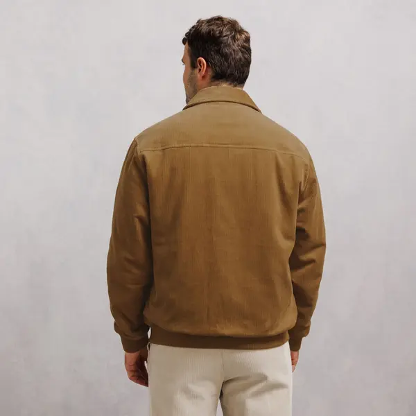 Blouson en velours col chemise zippé